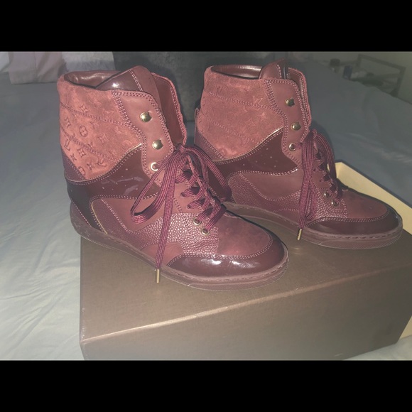 Louis Vuitton wedge booties,pattern leather/Suede - Picture 4 of 9